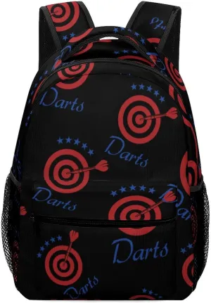 Darts Board Logo Cute Backpack Casual Funny Printing Basic Shoulder Bag for Men Women Travel Picnic
