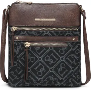 Dasein Crossbody Purse for Women Vegan Leather Shoulder Handbags Messenger Bags with Multi Zipper Pockets