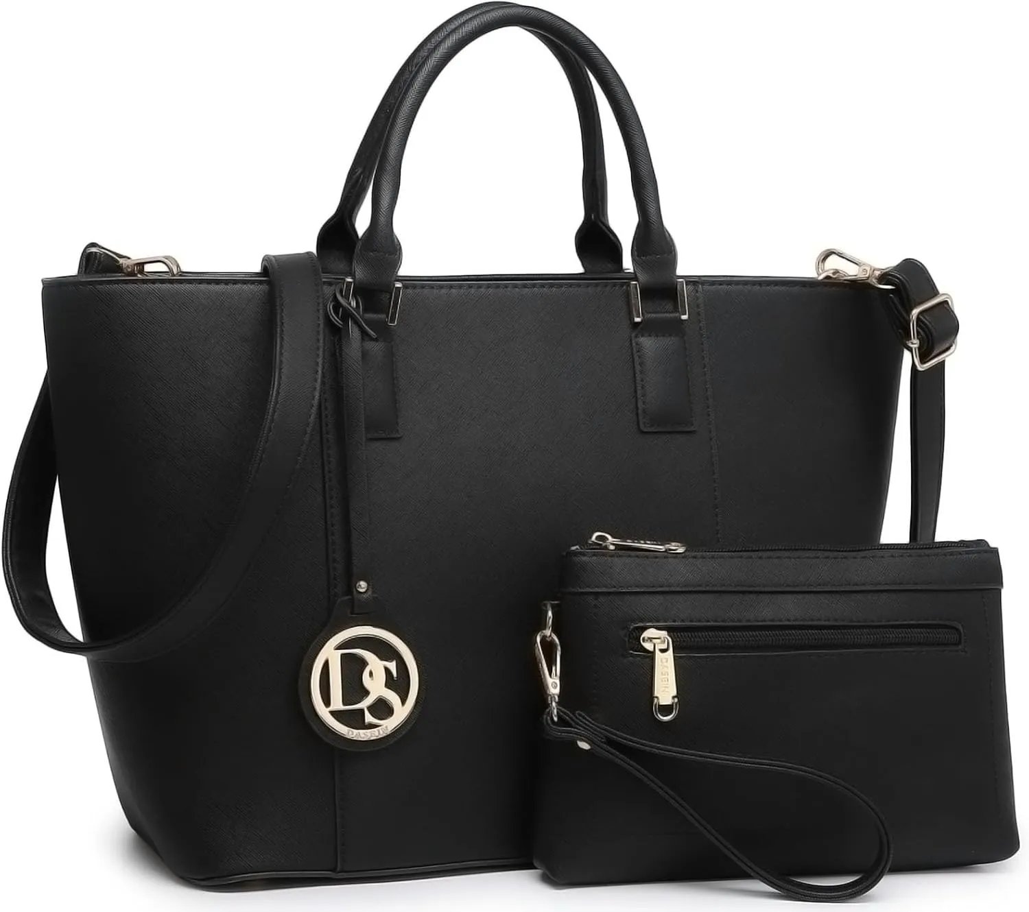 Dasein Women Satchel Purse Handbag Shoulder Bag Work Tote Bag with Matching Clutch