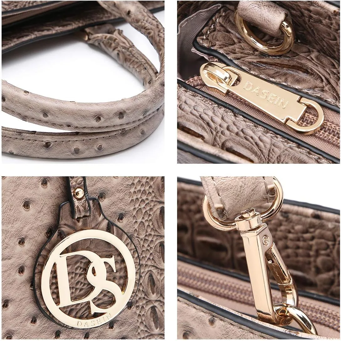 Dasein Women Satchel Purse Handbag Shoulder Bag Work Tote Bag with Matching Clutch