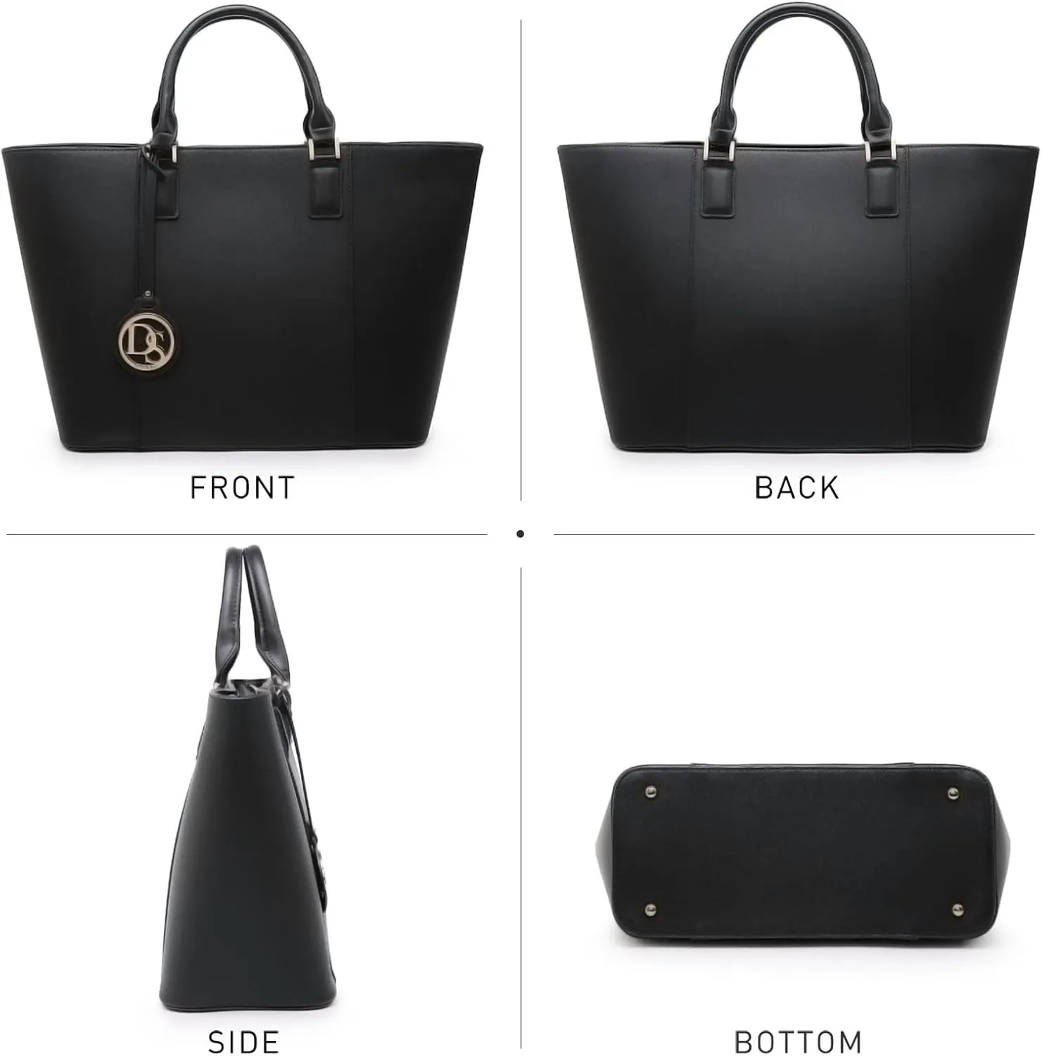 Dasein Women Satchel Purse Handbag Shoulder Bag Work Tote Bag with Matching Clutch