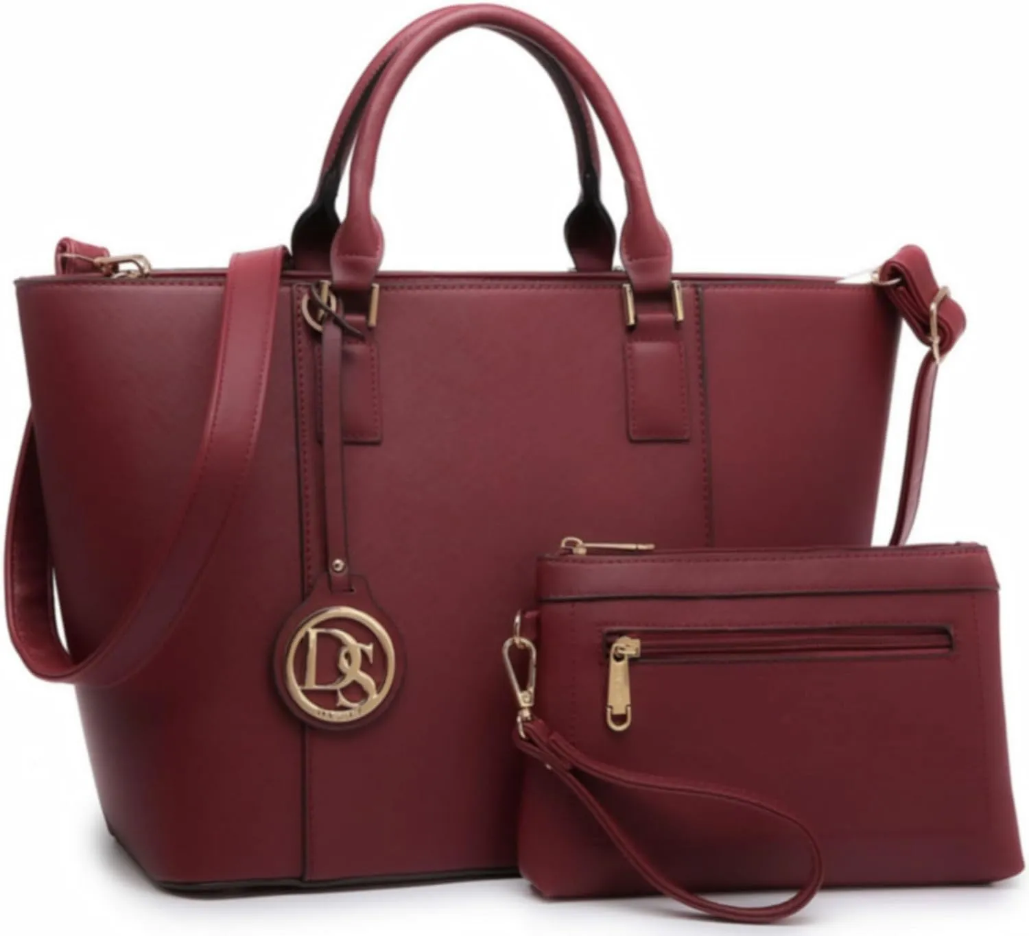 Dasein Women Satchel Purse Handbag Shoulder Bag Work Tote Bag with Matching Clutch