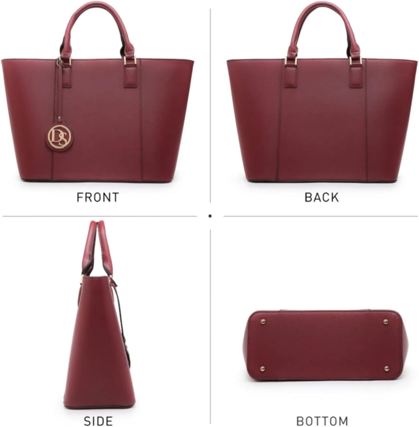 Dasein Women Satchel Purse Handbag Shoulder Bag Work Tote Bag with Matching Clutch