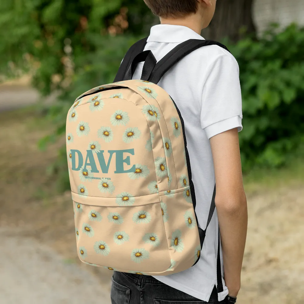 DAVE Flower Logo All-Over Print Backpack