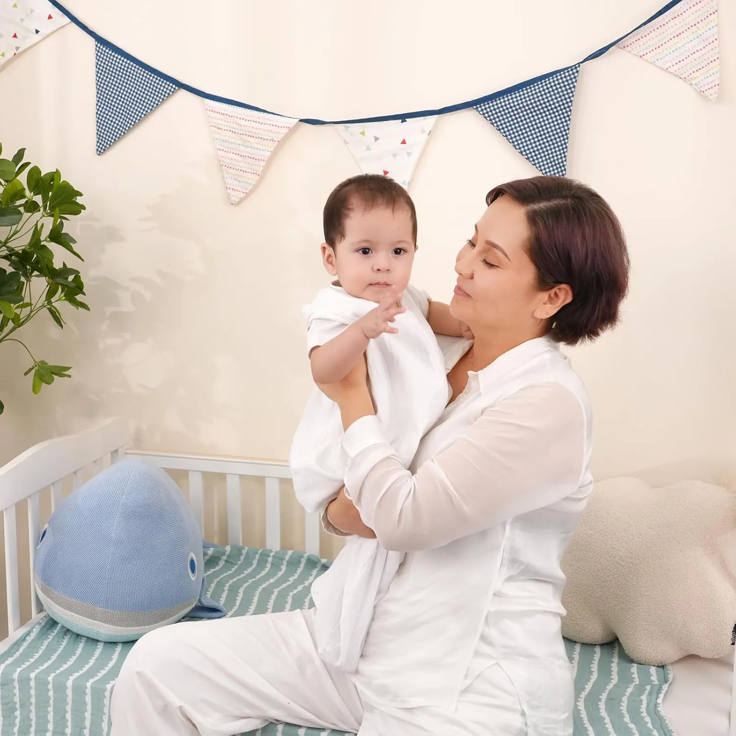 david's kids Muslin Cotton Baby Sleep Sack 6-12 Months, 2 Pack 100% Cotton Sleeping Bag for Summer, TOG 0.5 Baby Wearable Blankets with 2-Way Zipper, Soft Sleep Sacks for Newborn Infant, White & Blue