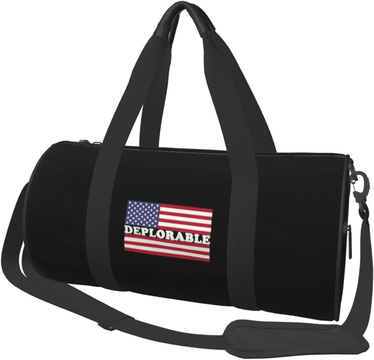 Deplorable American Flag Convertible Garment Bag with Shoulder Strap, Carry on Garment Duffel Bag for Men Women - Rolling Foldable for Travel Luggage Bags (Black)