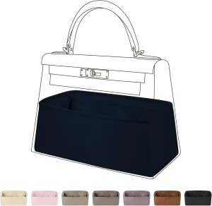 DGAZ Bag Organizer Insert For Kelly pochette/mini II /20/25/28/32/35/40/42/45 Bags, Silk Purse Organizers(Blue nuit,KL35)