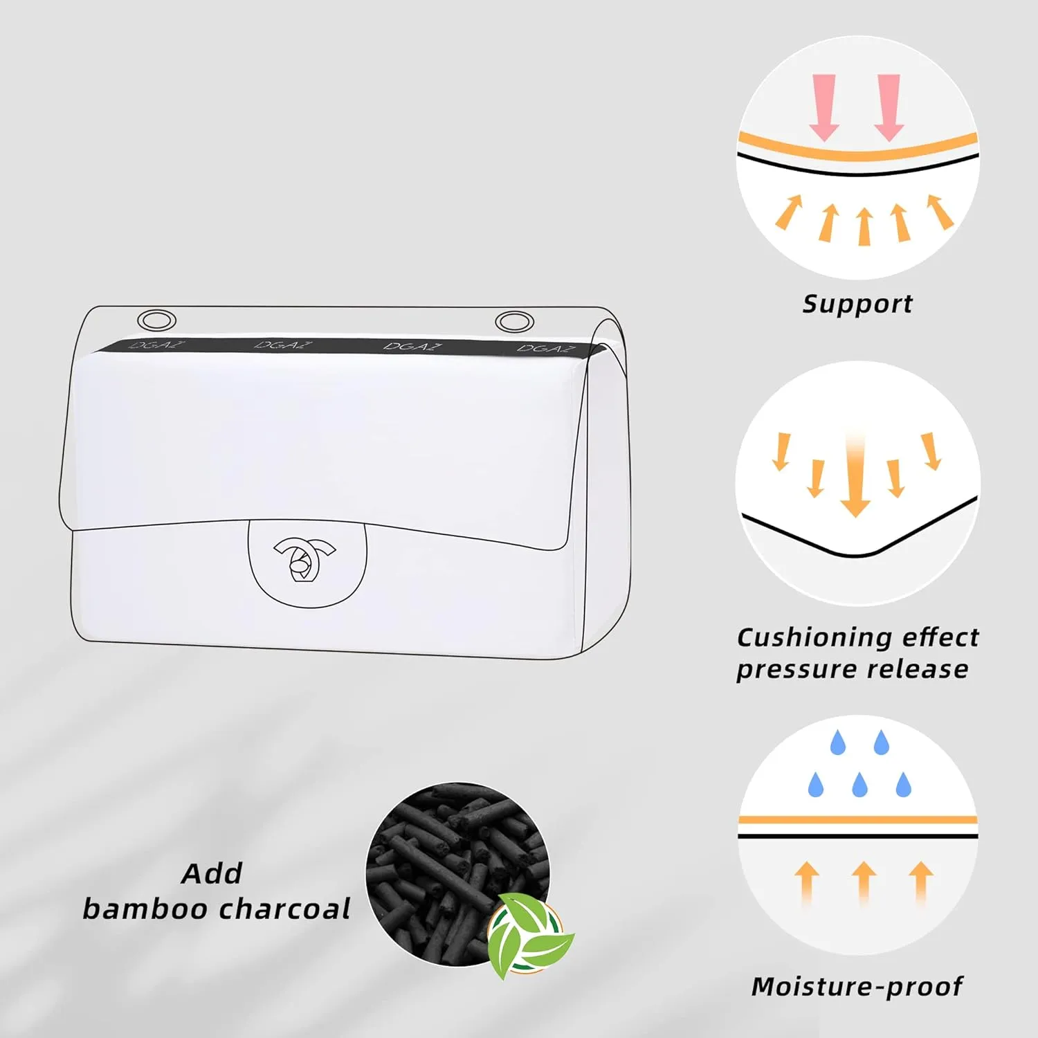 DGAZ Bag Pillow Shaper Insert for Chanel CF Bags, Silky Pillow Shaper for Luxury Handbags（White, Mini 20）
