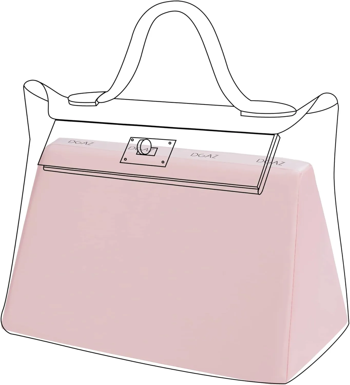 DGAZ Bag Pillow Shaper Insert for Luxury Handbags, Silky Pillow Shaper for Hermes 24/24-29 Bags(Pink,2424-29)
