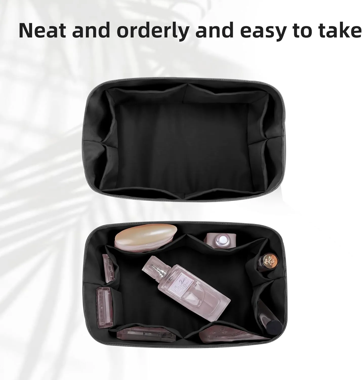 DGAZ Lightweight Purse Organizer Insert for Hermes Birkin Bag,Silk and Dupontpaper handbag inner for Luxury Bags(Black,BK25)