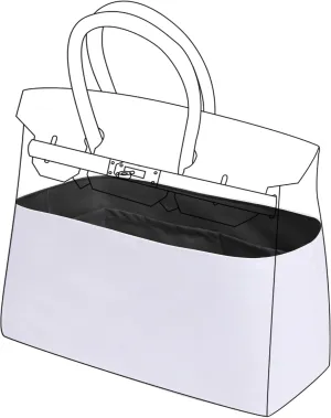 DGAZ Lightweight Purse Organizer Insert for Hermes Birkin Bag,Silk and Dupontpaper handbag inner for Luxury Bags(Black,BK25)