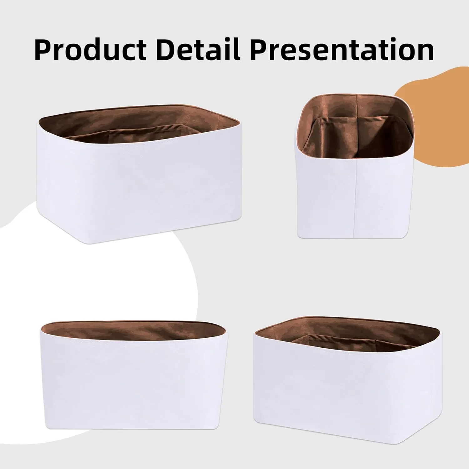 DGAZ Lightweight Purse Organizer Insert for Hermes Garden Party Bag,silk and DupontPaper handbag inner for Luxury Bags(Gold,GP26)