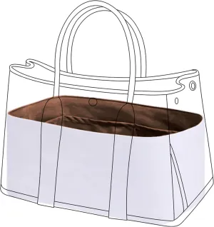 DGAZ Lightweight Purse Organizer Insert for Hermes Garden Party Bag,silk and DupontPaper handbag inner for Luxury Bags(Gold,GP26)