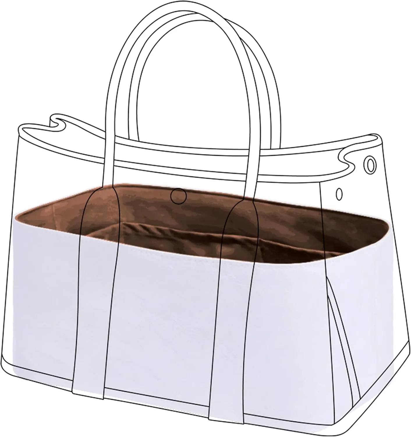 DGAZ Lightweight Purse Organizer Insert for Hermes Garden Party Bag,silk and DupontPaper handbag inner for Luxury Bags(Gold,GP26)