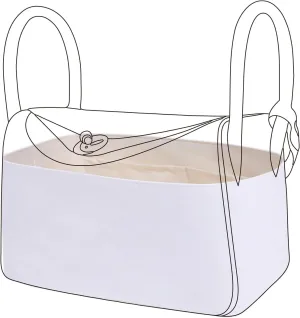 DGAZ Lightweight Purse Organizer Insert for Hermes Lindy Bag,Silk and Dupontpaper handbag inner for Luxury Bags(Craie,LD19)