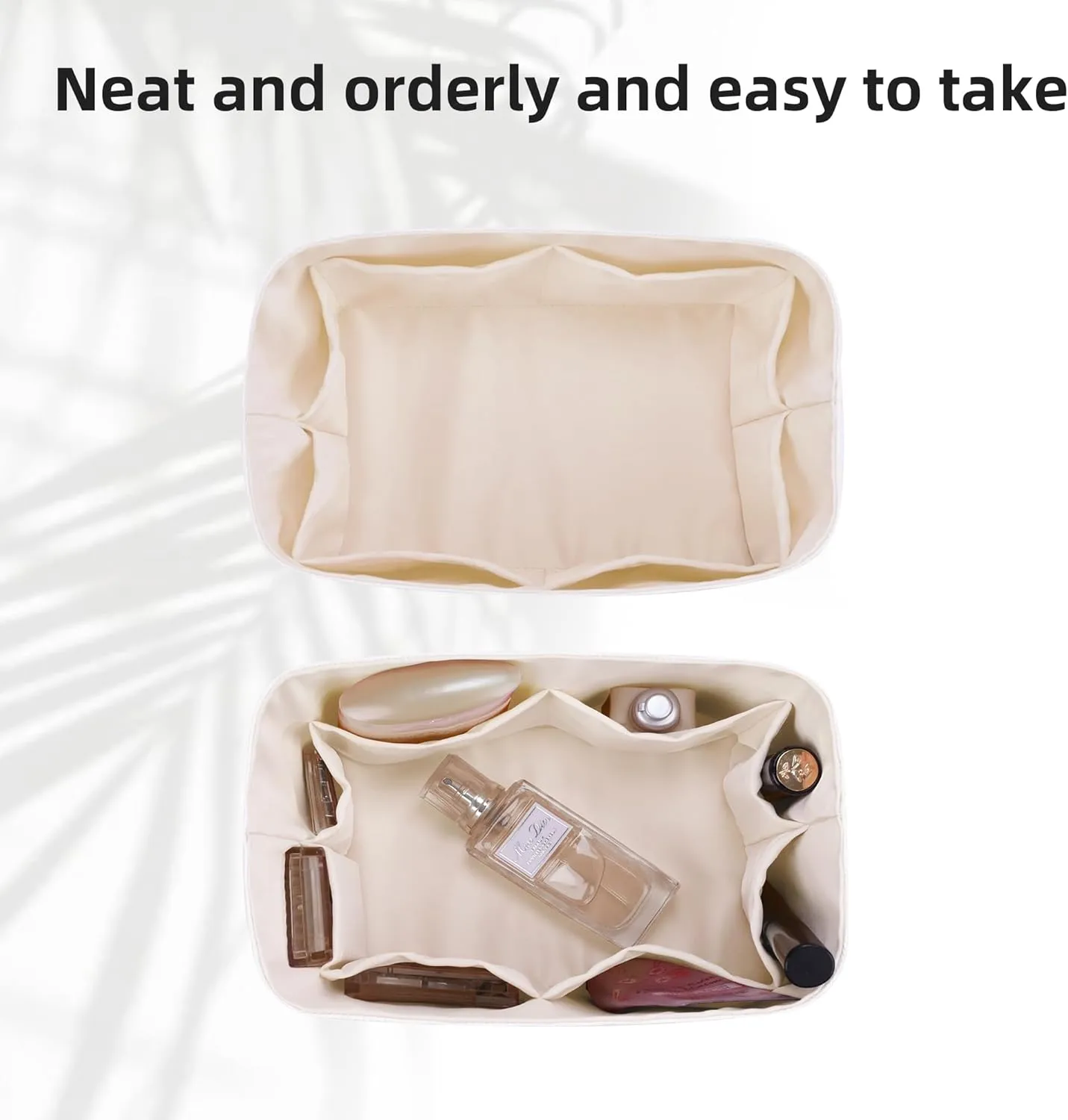DGAZ Lightweight Purse Organizer Insert for Hermes Lindy Bag,Silk and Dupontpaper handbag inner for Luxury Bags(Craie,LD19)