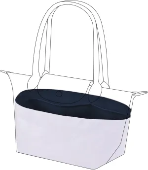 DGAZ Lightweight Purse Organizer Insert for Longchamp Le Pliage Original Series Bag,silk and DupontPaper handbag inner for Luxury Bags(Blue nuit,LE PLIAGE M（Handle height: about 25 cm）)