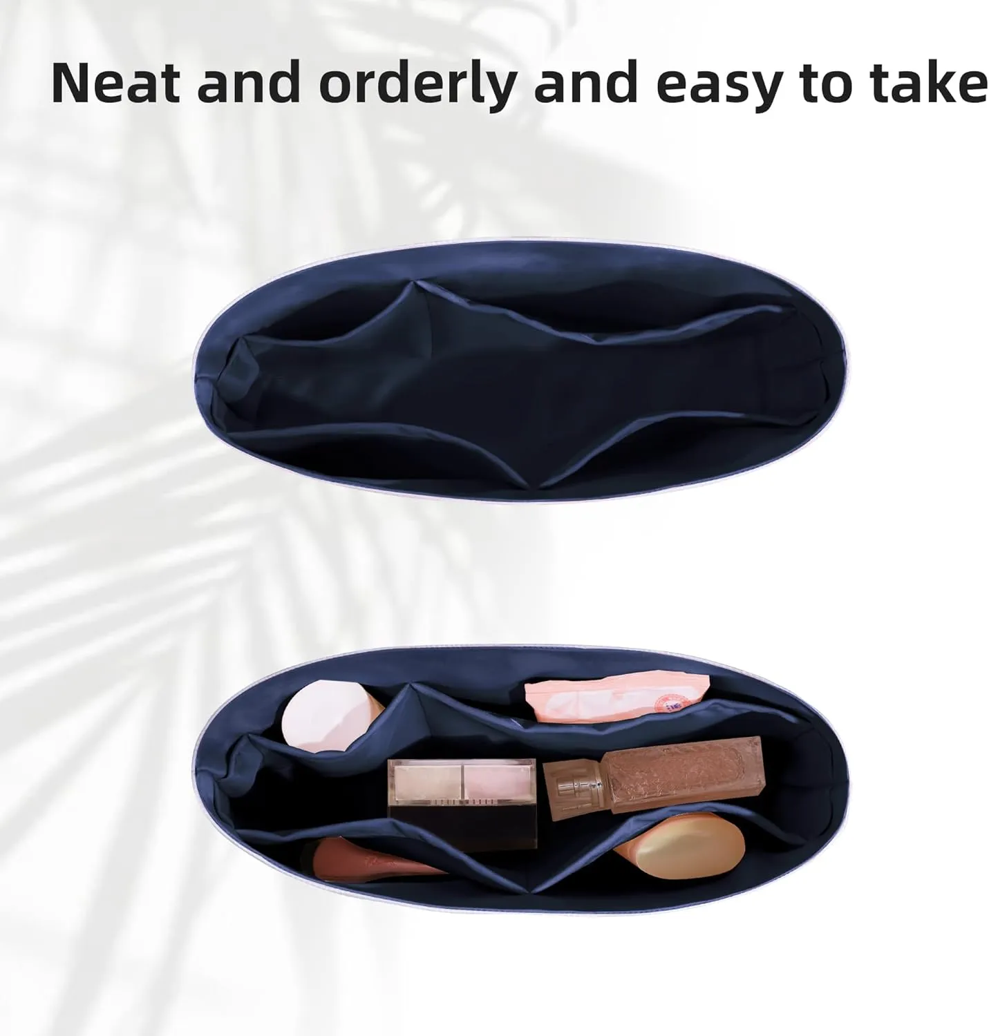 DGAZ Lightweight Purse Organizer Insert for Longchamp Le Pliage Original Series Bag,silk and DupontPaper handbag inner for Luxury Bags(Blue nuit,LE PLIAGE M（Handle height: about 25 cm）)