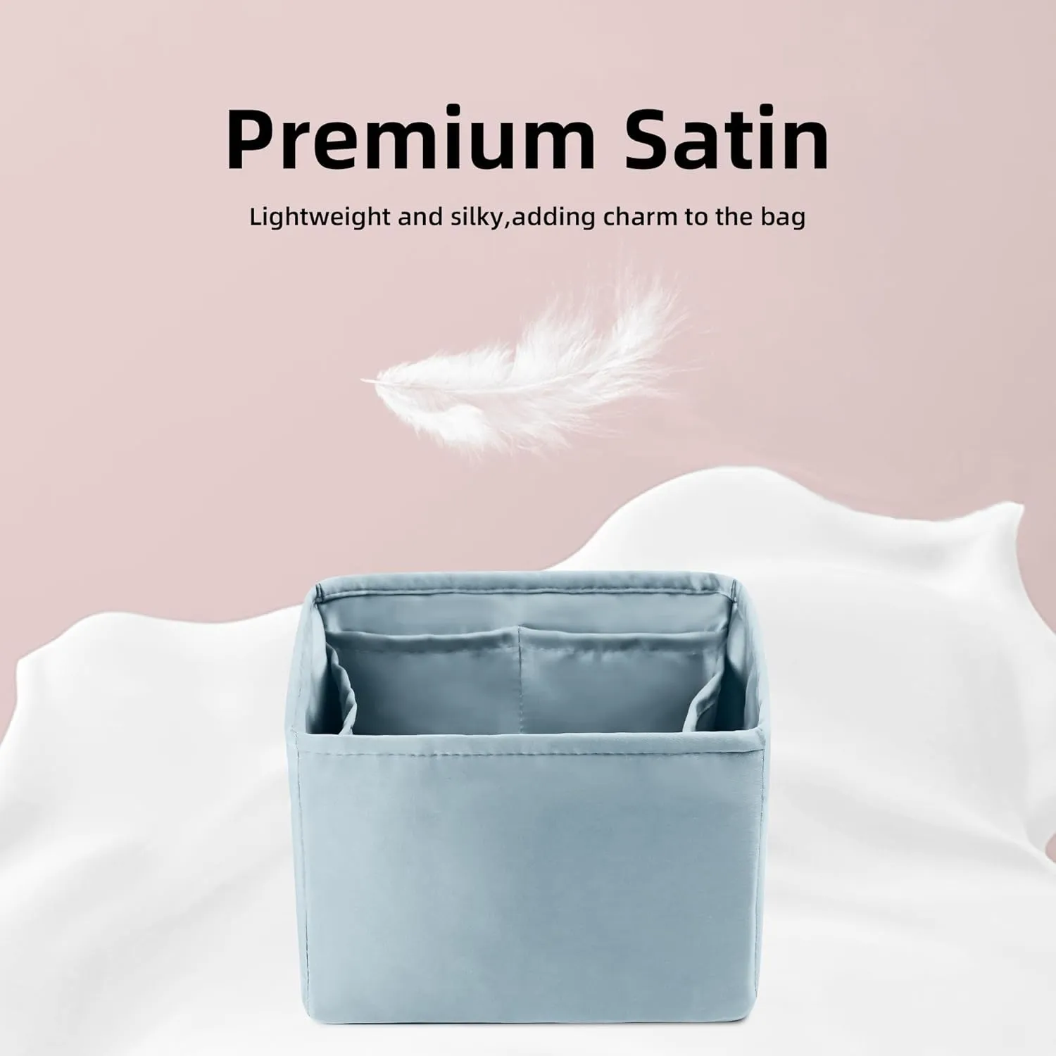 DGAZ Purse Organizer Silky Smooth For Picotin 14/18/22/26/31 Bags,Silk,Luxury Handbag Tote in Bag Shapers(Azure,PC18)