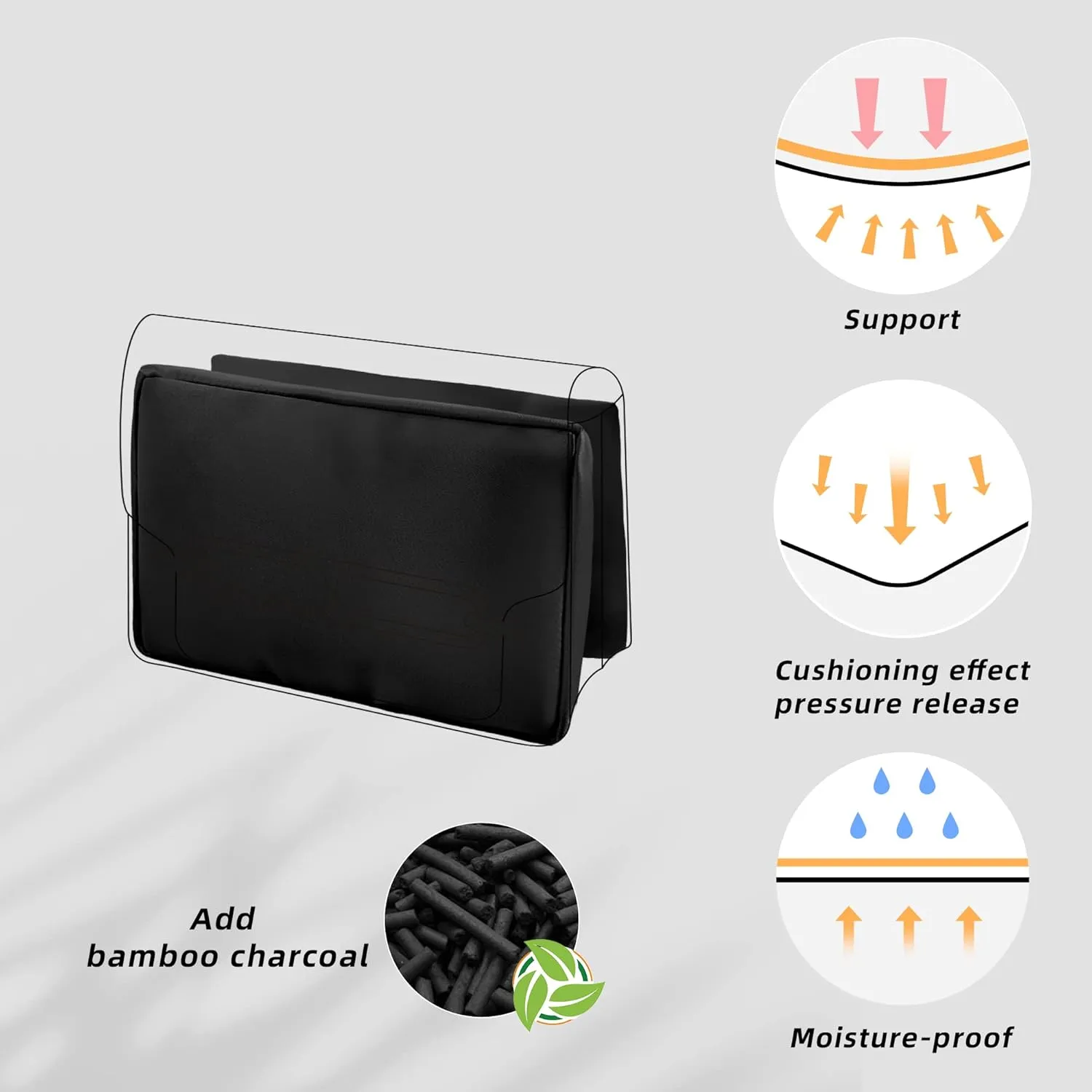 DGAZ Purse Pillow Insert for Hermes Roulis bags, Memory Foam, Silky Pillow Shaper for Luxury Handbags(Black,Roulis18)