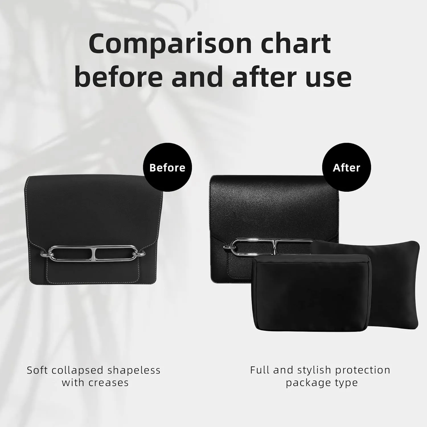 DGAZ Purse Pillow Insert for Hermes Roulis bags, Memory Foam, Silky Pillow Shaper for Luxury Handbags(Black,Roulis18)
