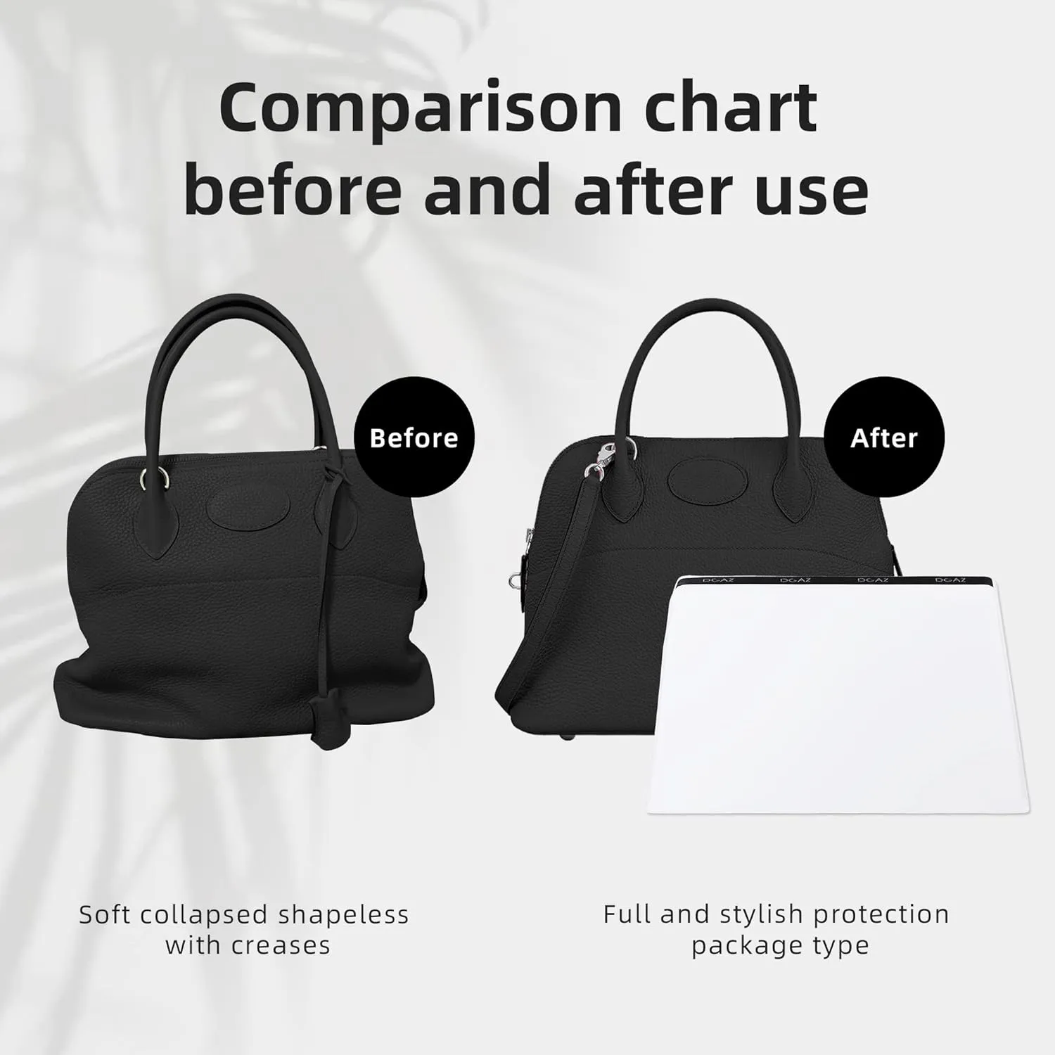 DGAZ Purse Pillow Shaper Insert for Bolide Bags, Silky Pillow Shaper for Luxury Handbags(White,1923 25)