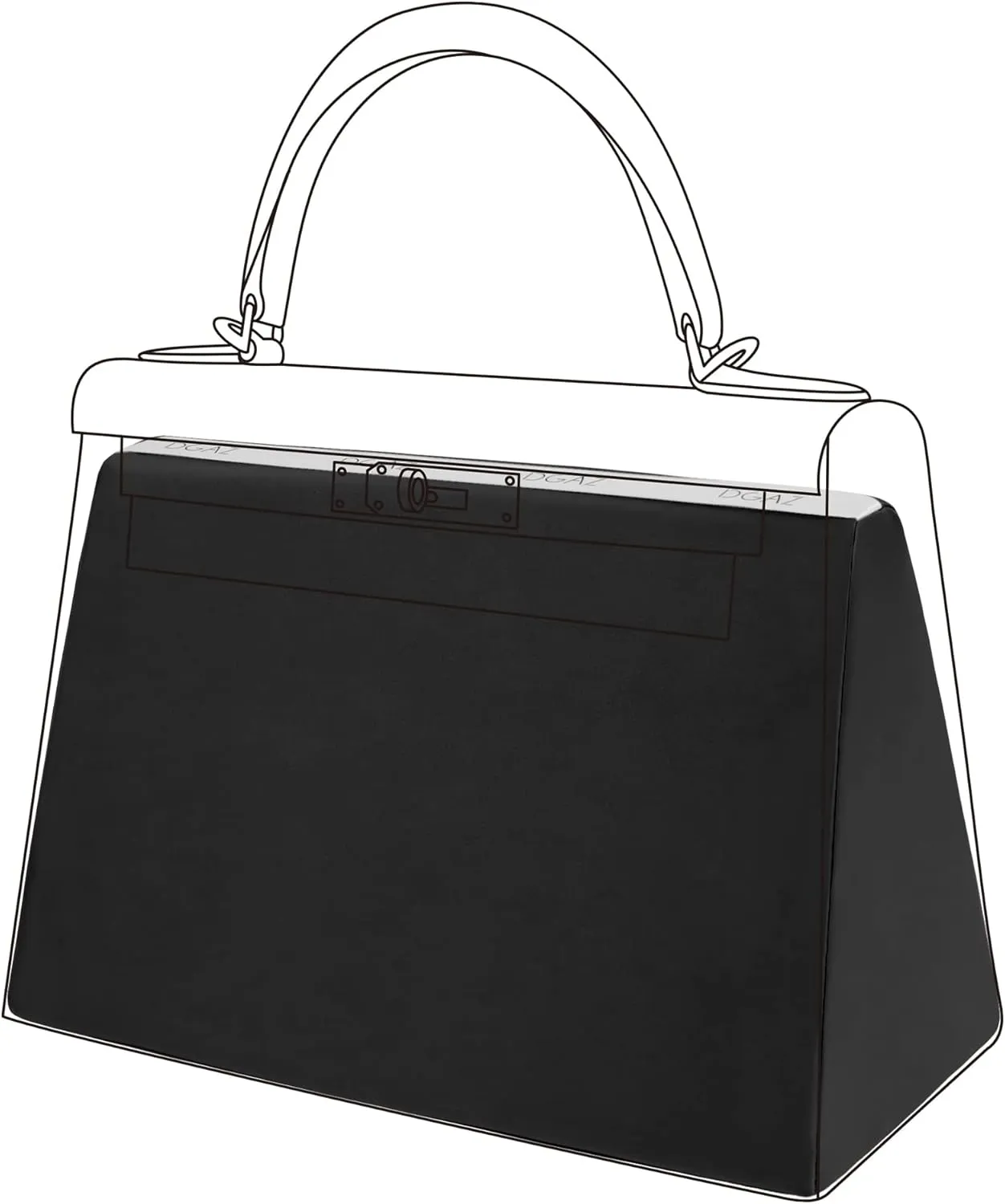 DGAZ Purse Pillow Shaper Insert for Hermes Kelly Bags, Silky Pillow Shaper for Luxury Handbags(Black,KL25 Retourne)