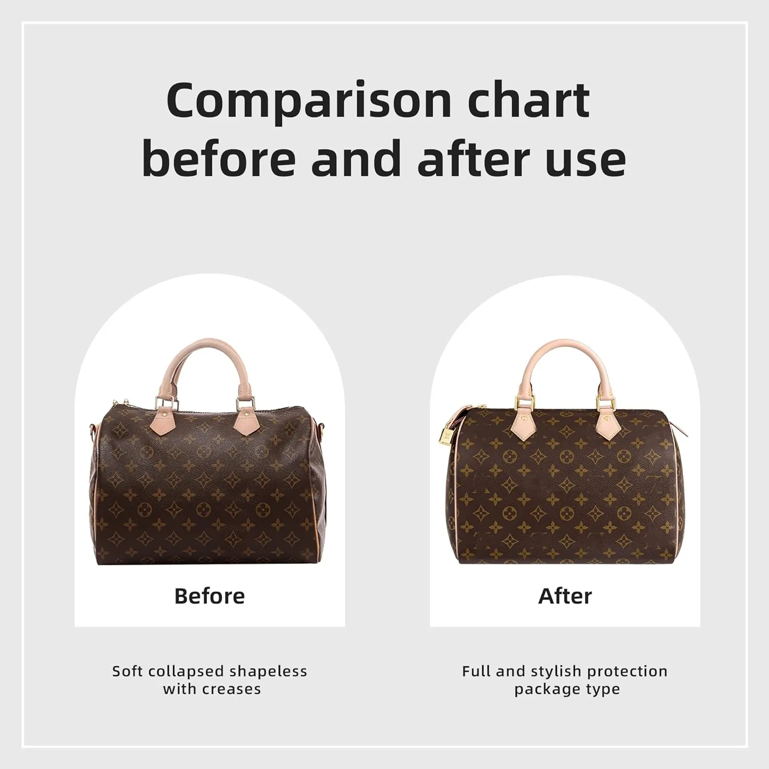 DGAZ Silk Purse Organizer Insert Fits LV Speedy 16/20/25/30/35/45 bags，Silky Smooth Bag Organizer，Luxury Handbag & Tote Shaper（Black，SP20）