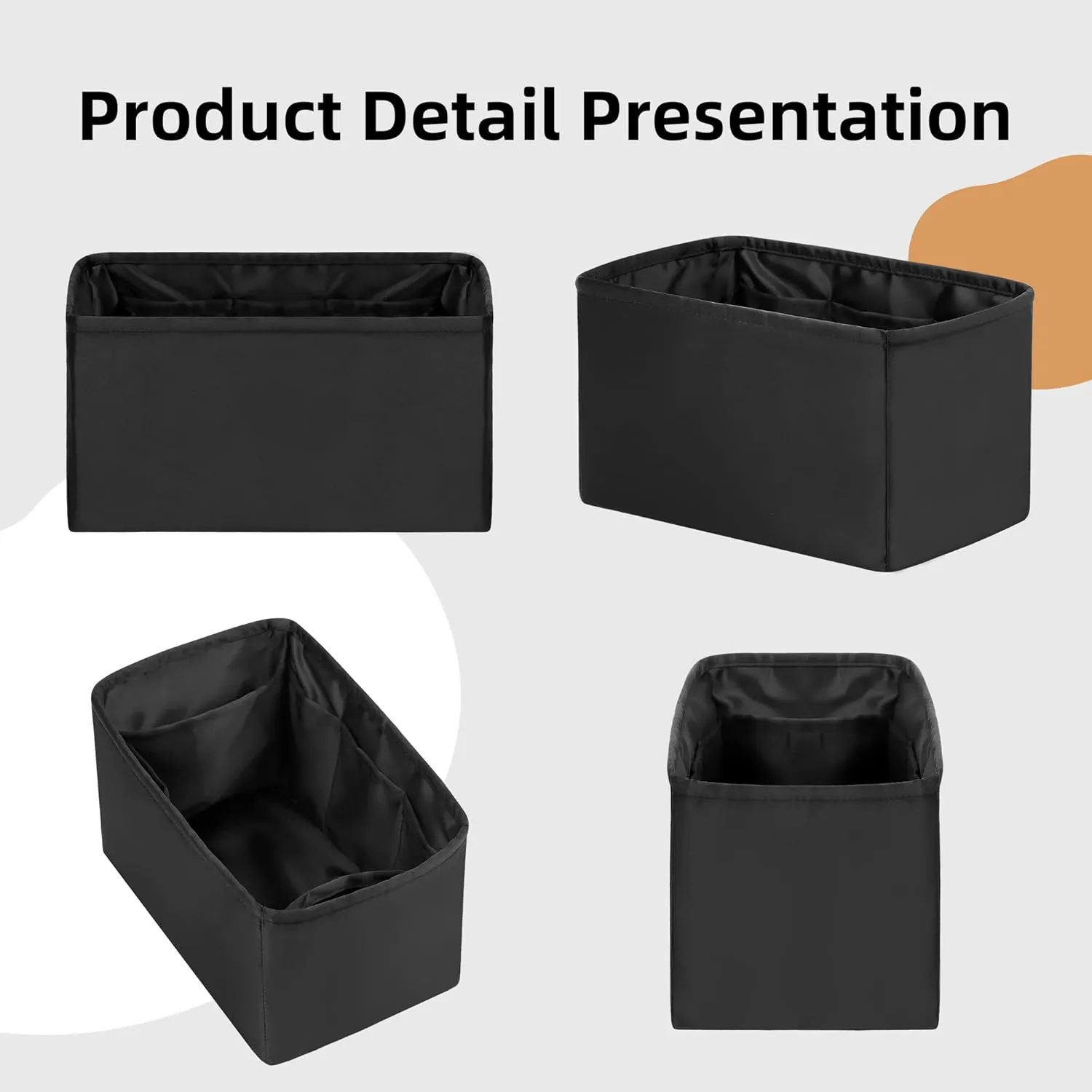 DGAZ Silk Purse Organizer Insert Fits LV Speedy 16/20/25/30/35/45 bags，Silky Smooth Bag Organizer，Luxury Handbag & Tote Shaper（Black，SP20）