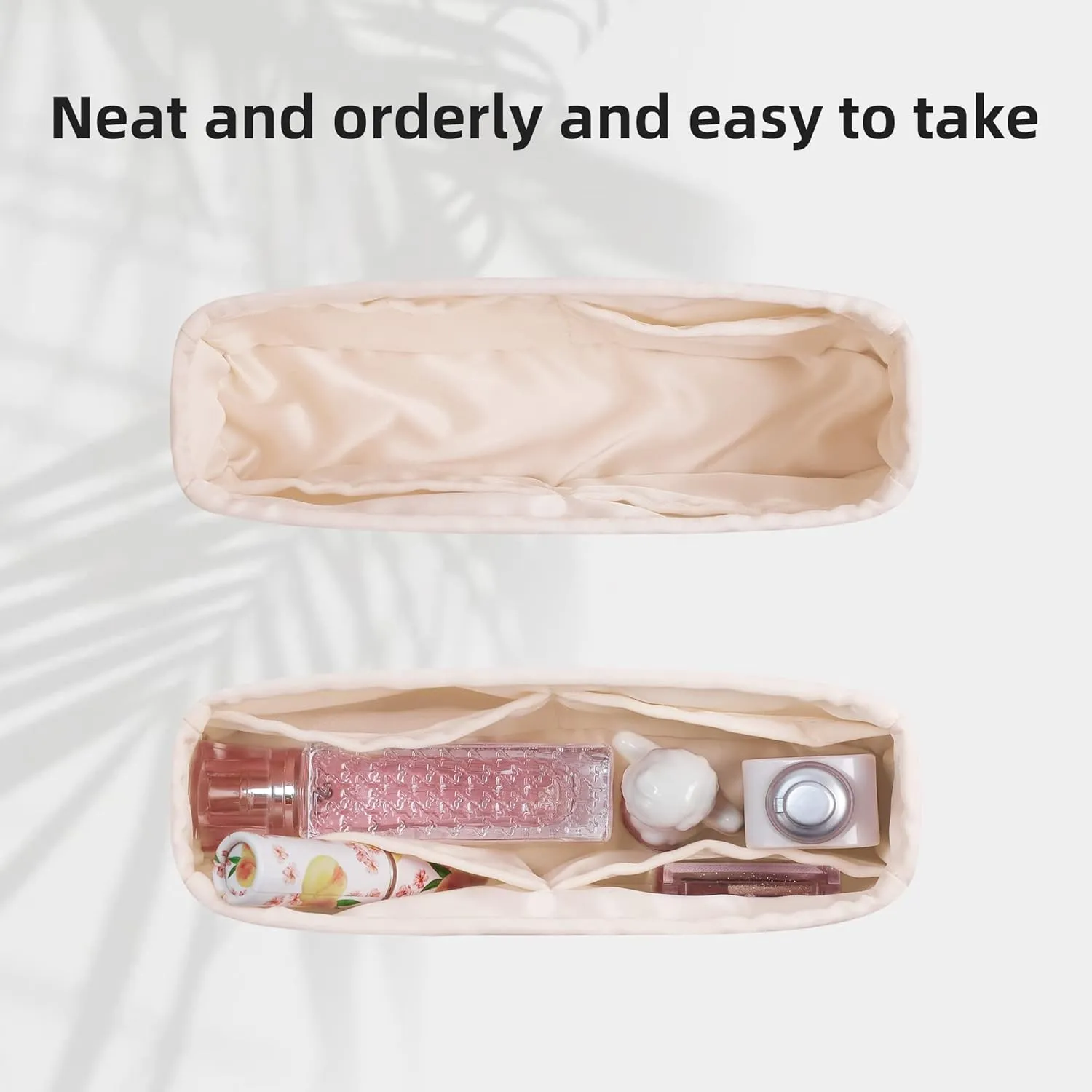 DGAZ Silk Purse Organizer Insert For Lady-Dior Micro/Mini/S/M/L bags，Silky Smooth Bag Organizer，Luxury Handbag & Tote Shaper（Craie，L）
