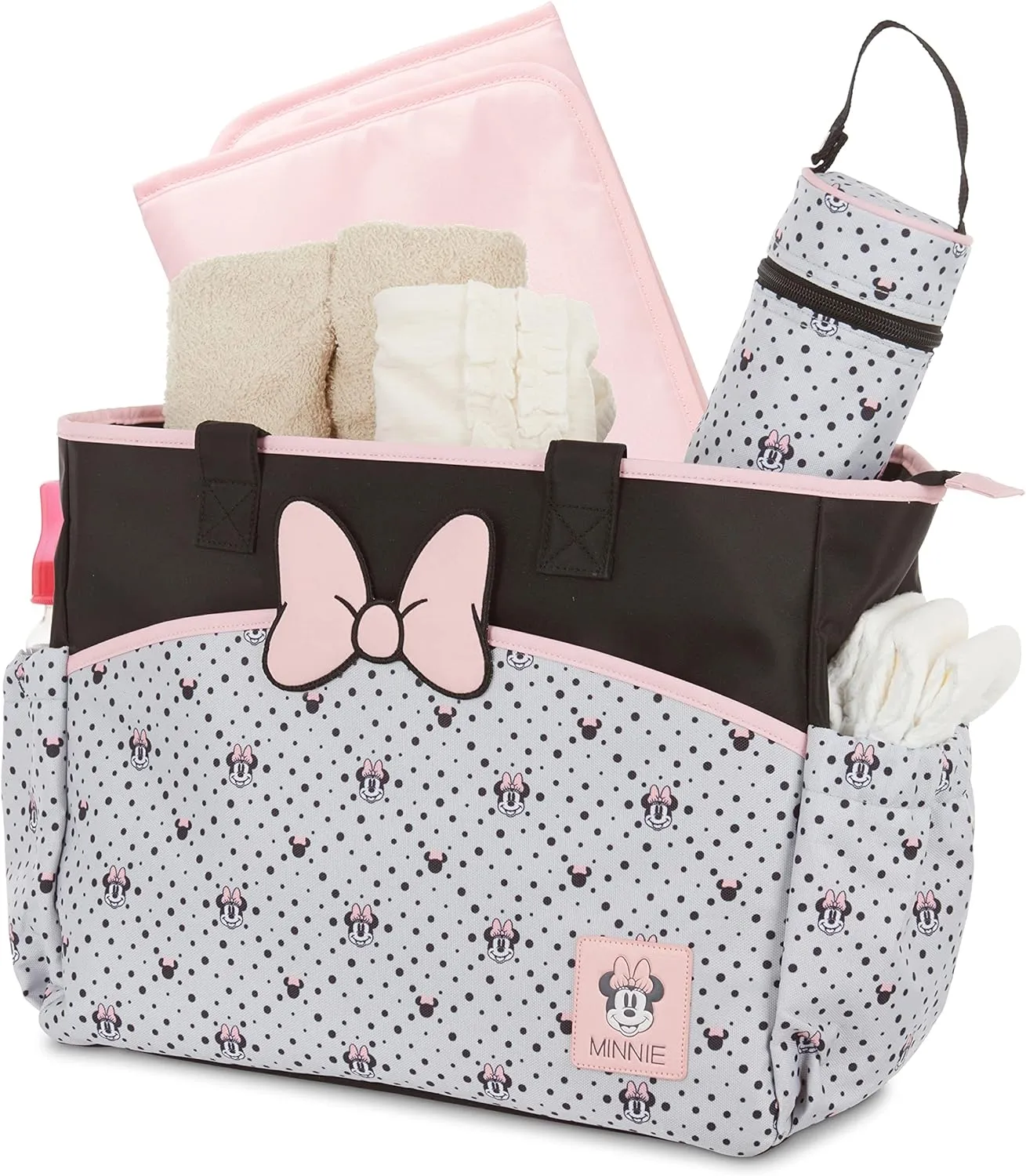 Disney Tote Diaper Bag and Changing Pad, Mickey Mouse Print Large