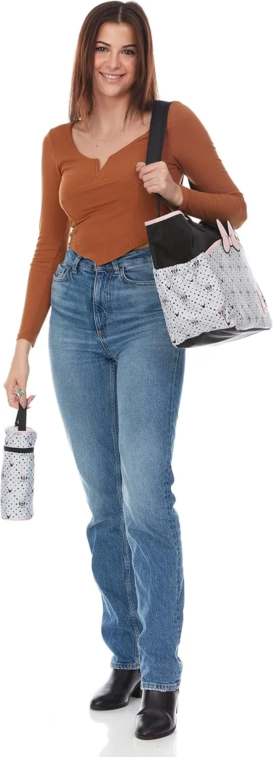 Disney Tote Diaper Bag and Changing Pad, Mickey Mouse Print Large