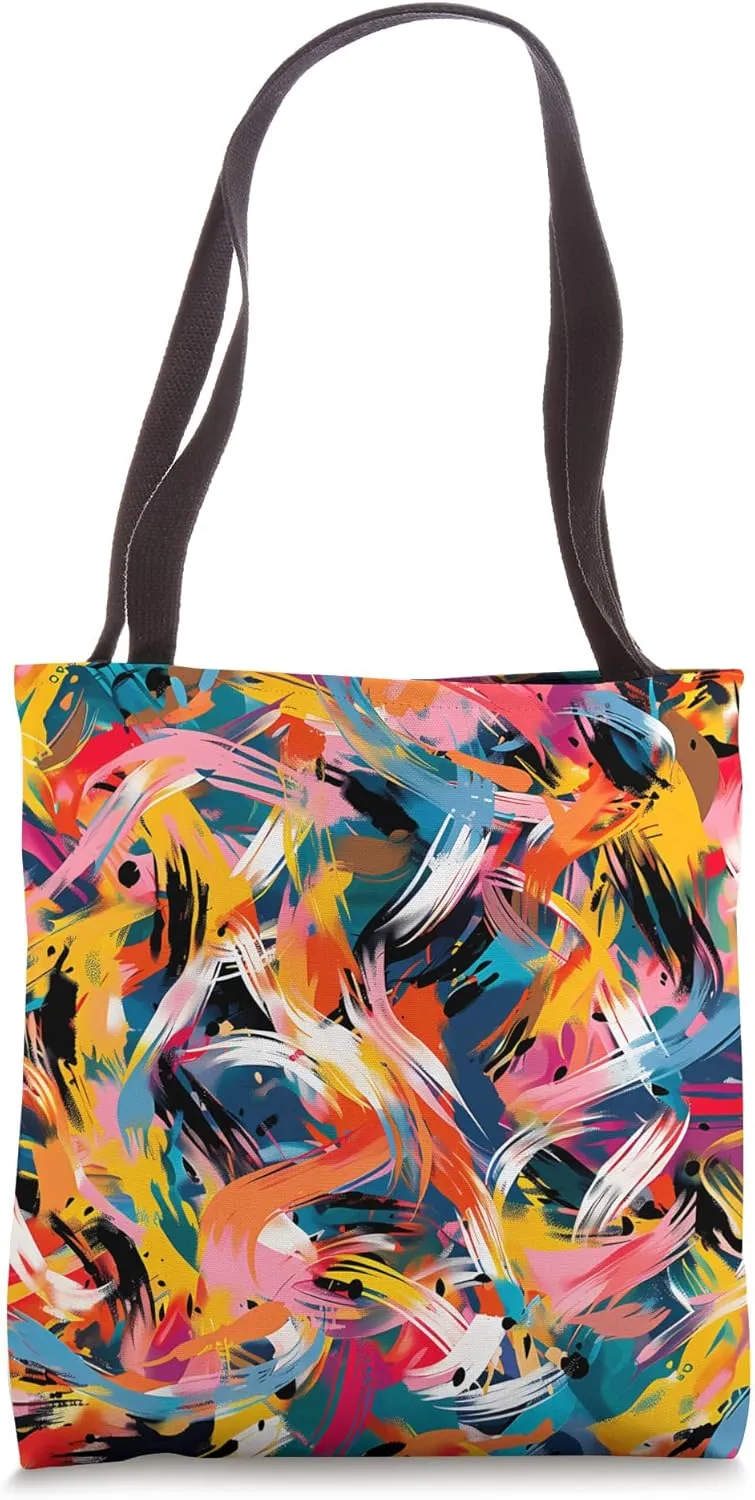Dizzy Abstract Expressionism Pattern Tote Bag