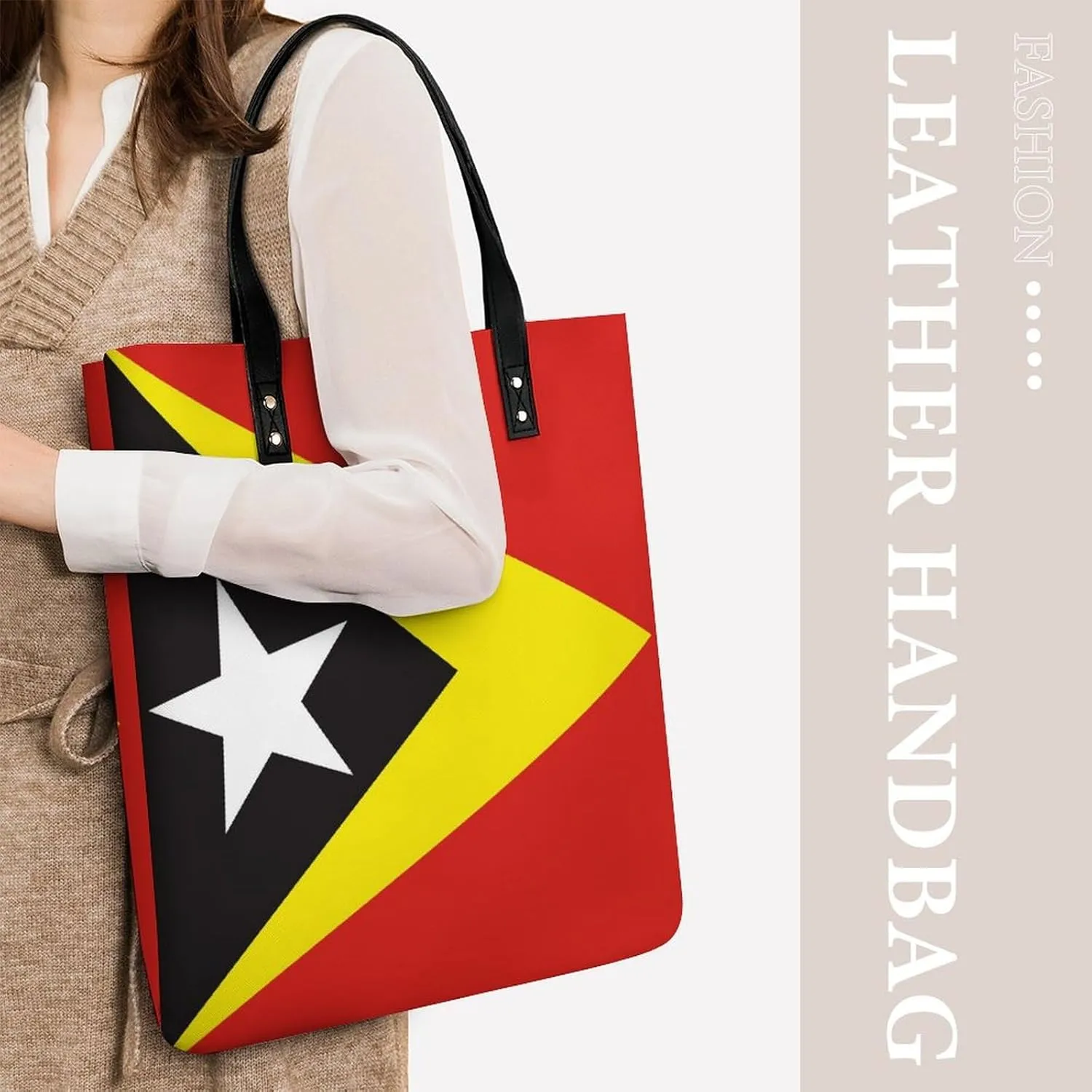 Djibouti Flag Women's Fashionable Leather Tote Bag Versatile Purse for Work and Leisure