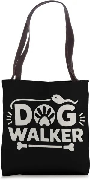 Dog Walker Paw Print Leash Bone Tote Bag