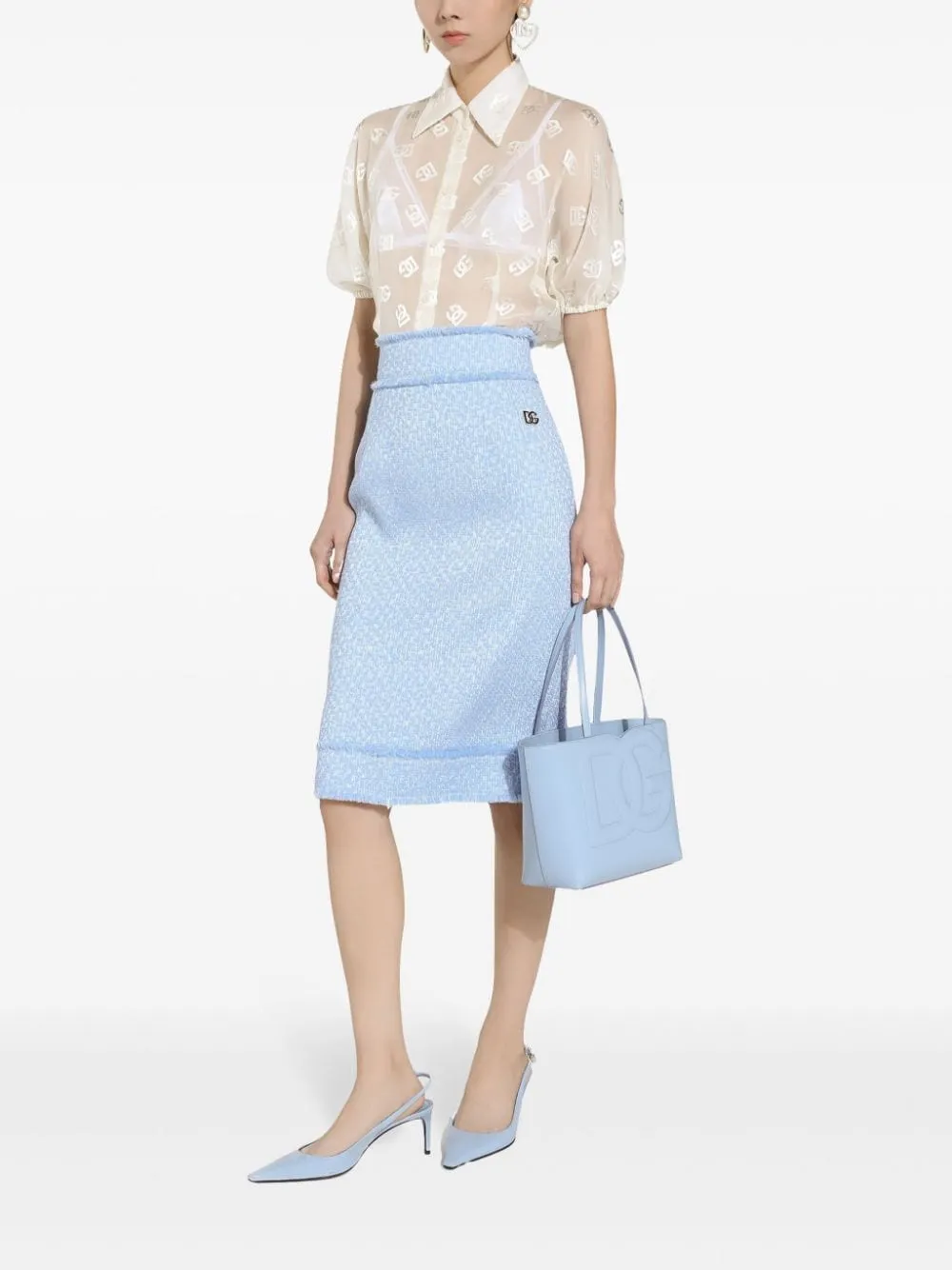 Dolce & Gabbana Dg Logo Small Leather Tote Bag