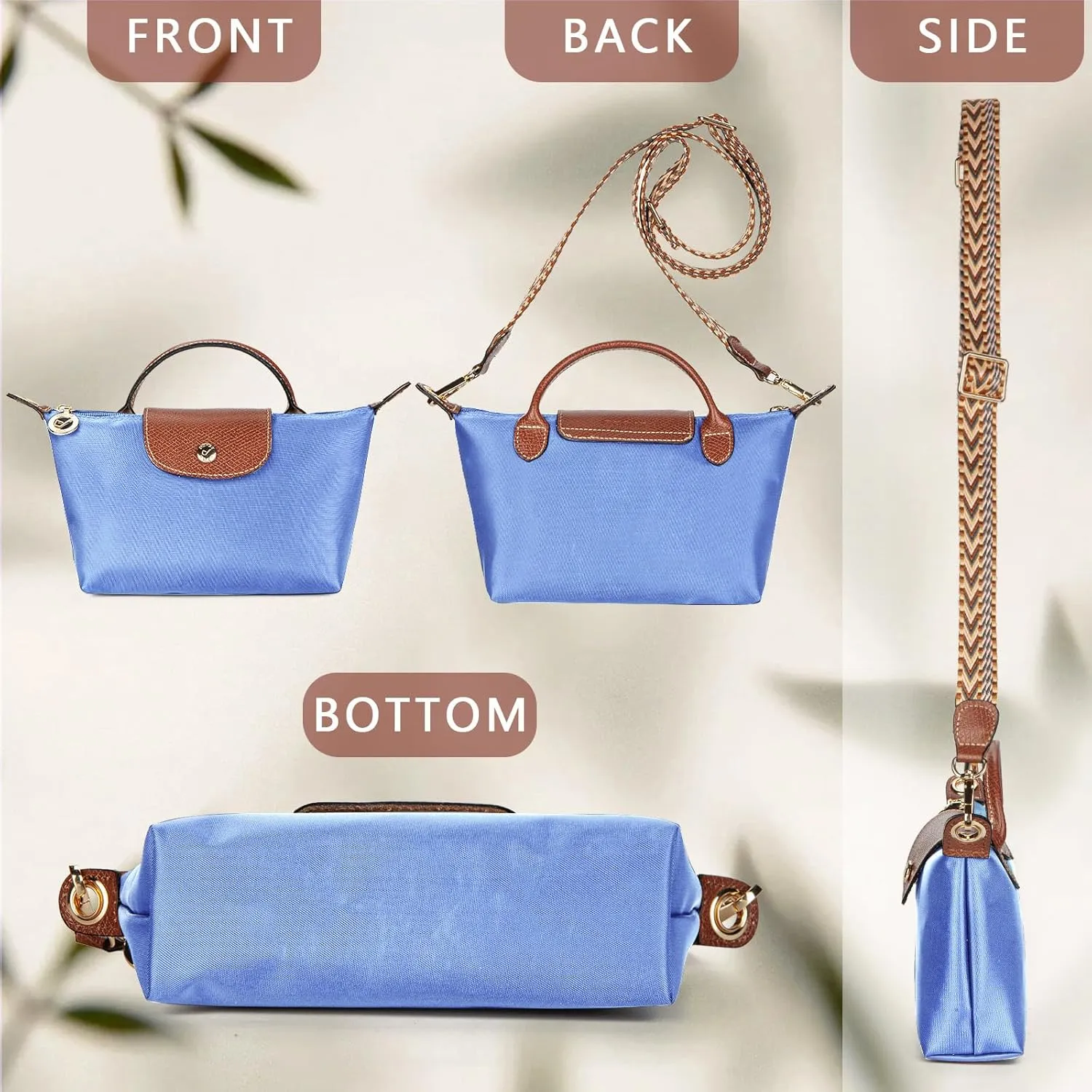 DOMAT Crossbody Bag for Women, Chic Lightweight Purse with Leather Top-handle, Compact Clutch Bag, Shoulder Handbag
