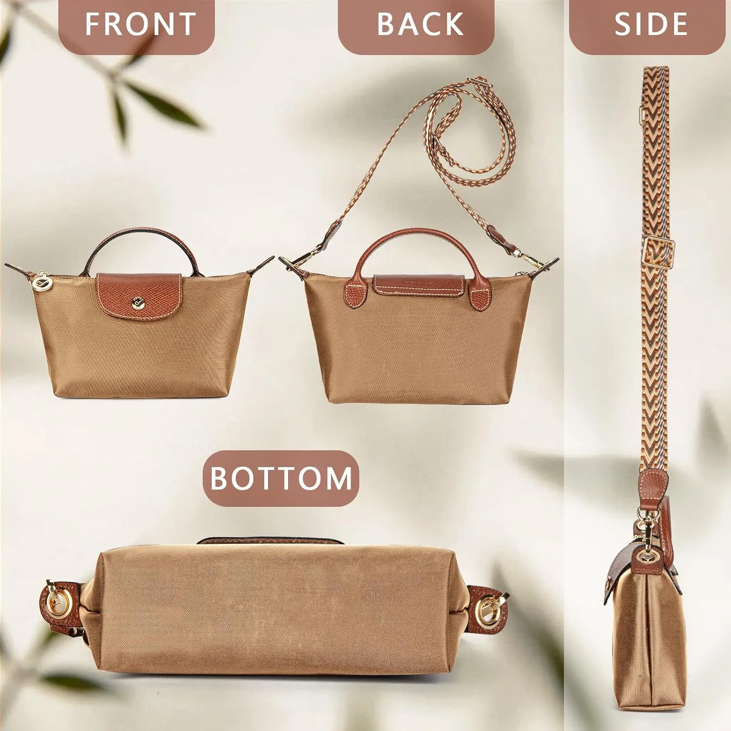 DOMAT Crossbody Bag for Women, Chic Lightweight Purse with Leather Top-handle, Compact Clutch Bag, Shoulder Handbag