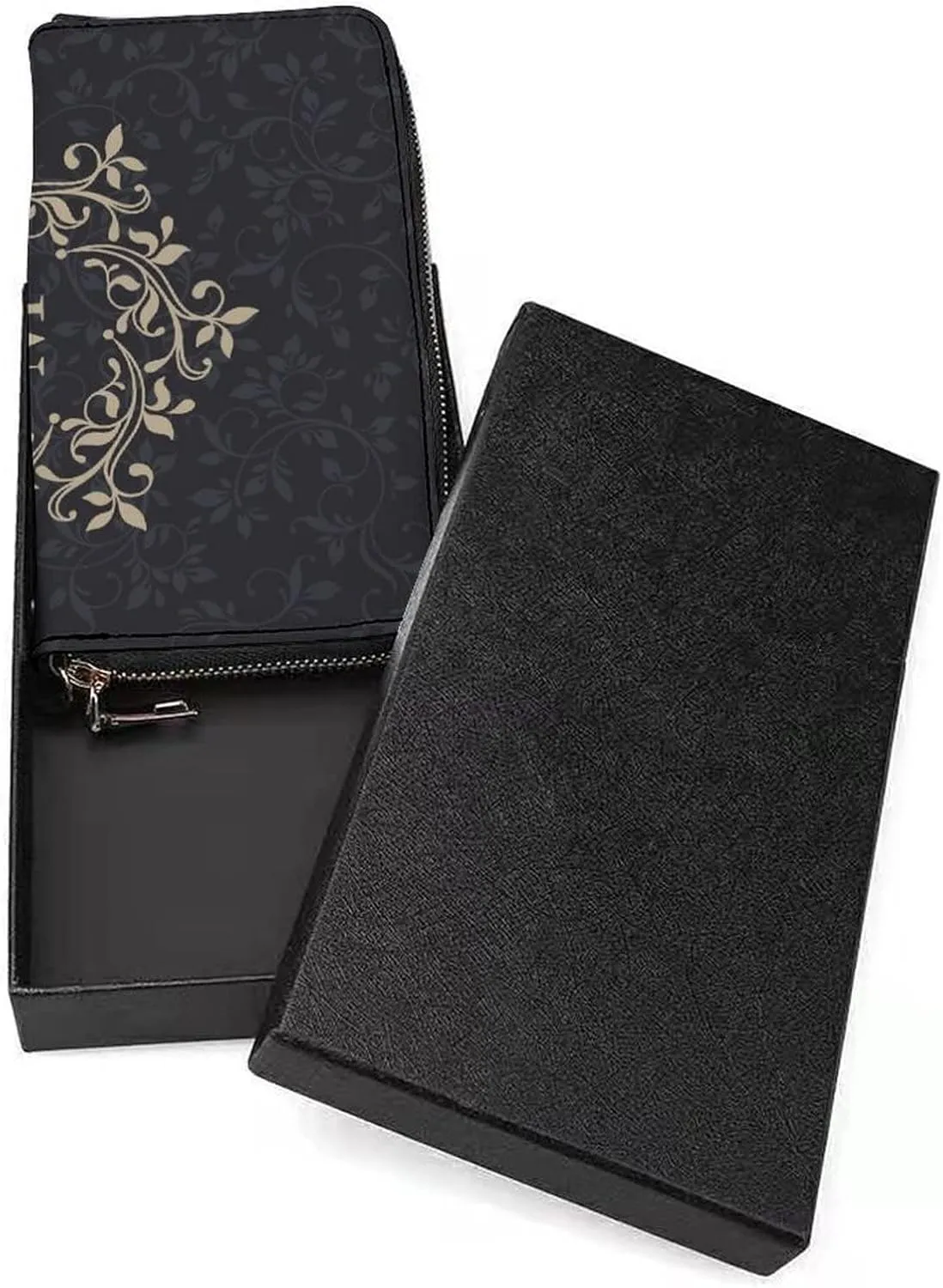Donnapink Monogrammed Initial Letter M Long Clutch Wallet, Long Handbag with Removable Wristlet Strap, PU Leather Zip Purse, Credit Pass Case Card-Holder for Men Women