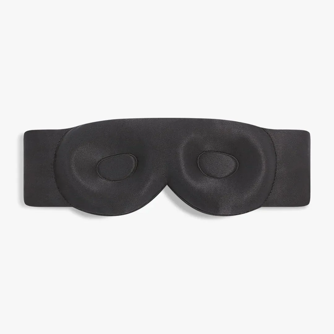 Dore & Rose Deep Sleep Mask, 100% Light Blocking Mulberry Silk Eye Mask (23 Momme) with Extra Room for Lashes, Reduces Eye Bags & Dark Circles, Adjustable Travel Sleep Mask for Men & Women (Black)