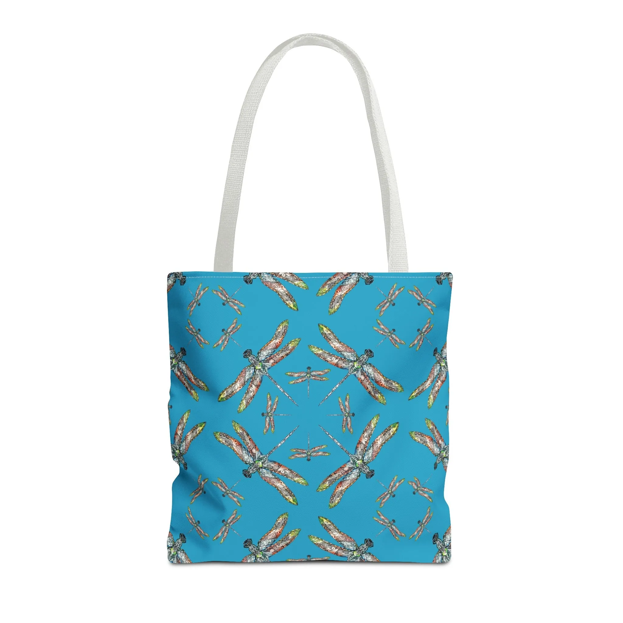 Dragonfly Tote Bag, Turquoise color, Shoulder bag, Powwow tote, Carry all