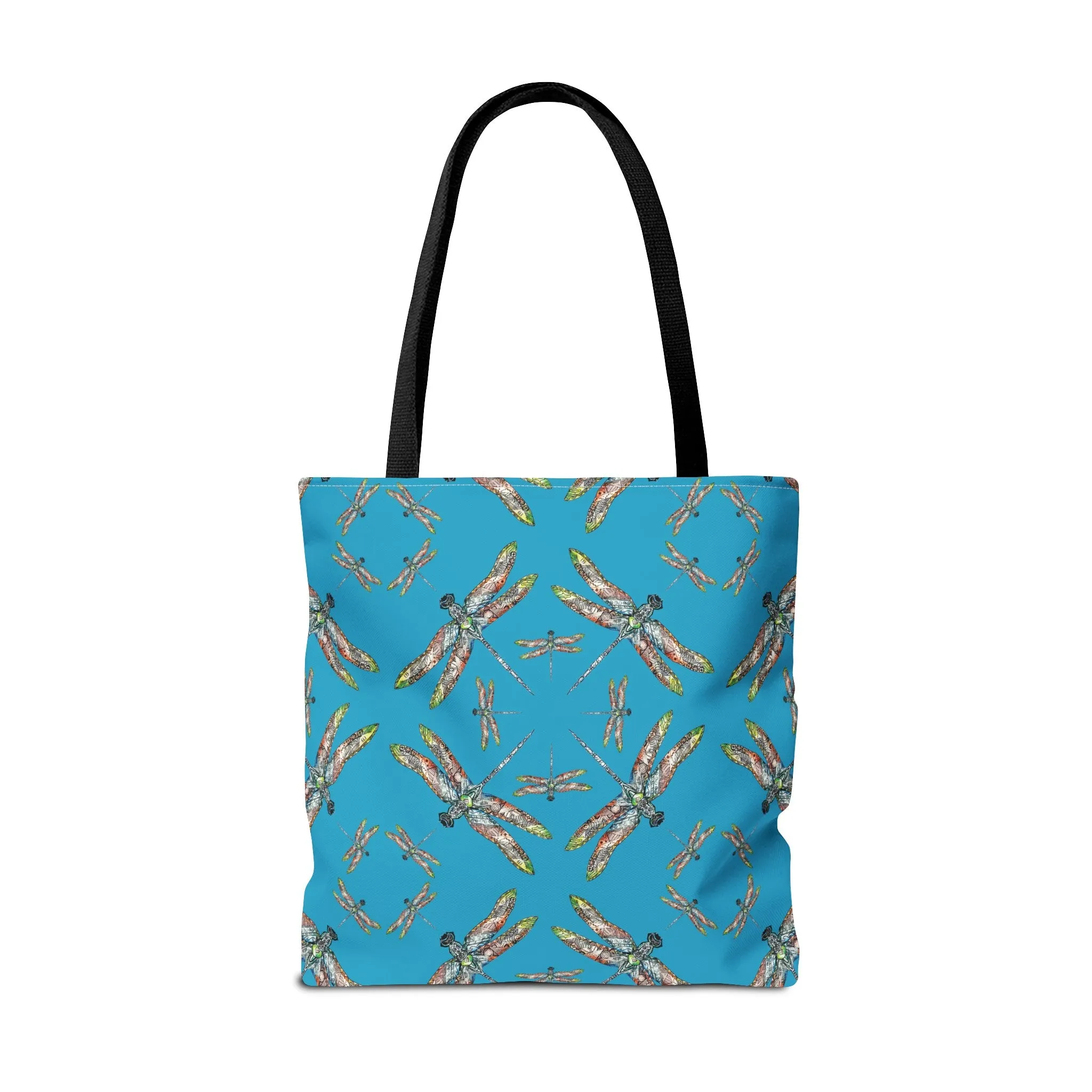Dragonfly Tote Bag, Turquoise color, Shoulder bag, Powwow tote, Carry all