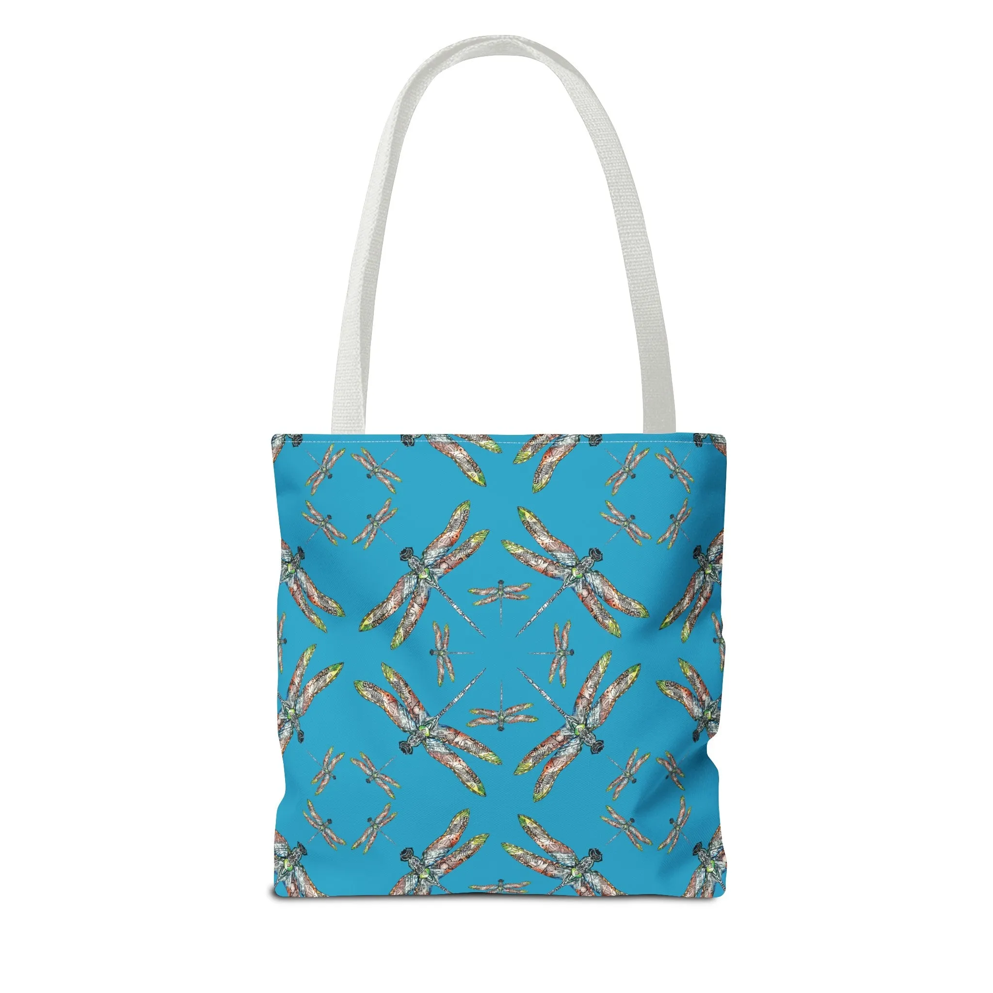 Dragonfly Tote Bag, Turquoise color, Shoulder bag, Powwow tote, Carry all