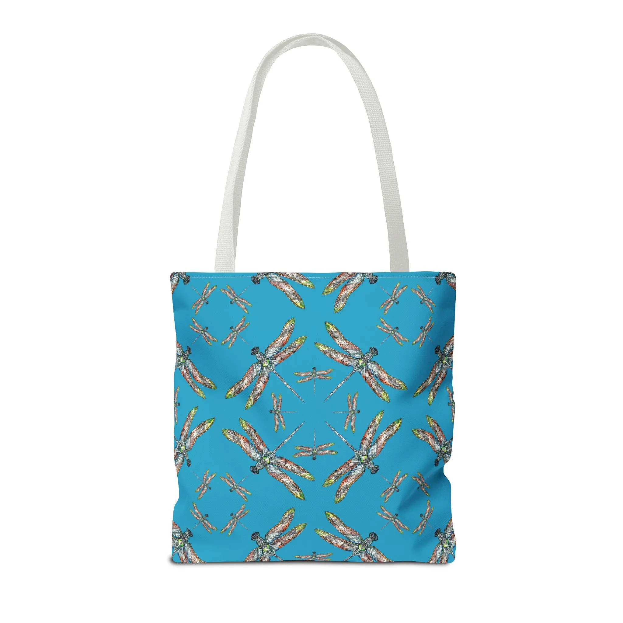 Dragonfly Tote Bag, Turquoise color, Shoulder bag, Powwow tote, Carry all