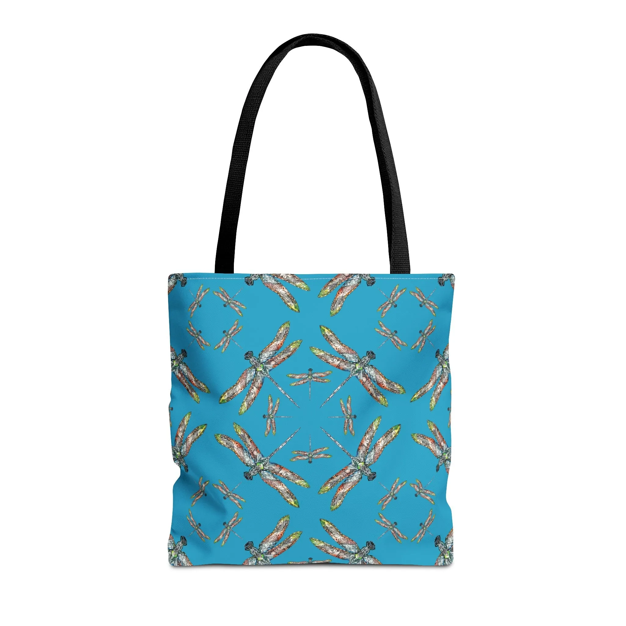Dragonfly Tote Bag, Turquoise color, Shoulder bag, Powwow tote, Carry all