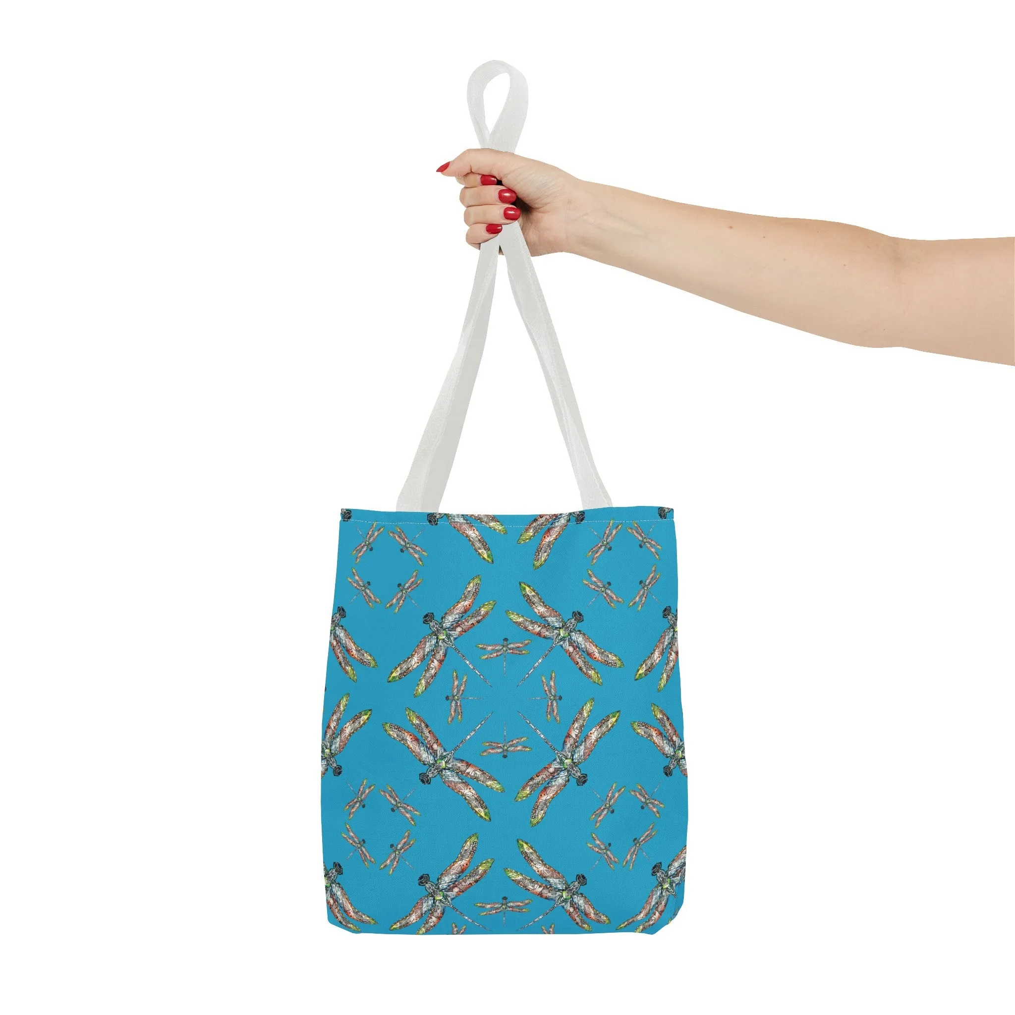 Dragonfly Tote Bag, Turquoise color, Shoulder bag, Powwow tote, Carry all