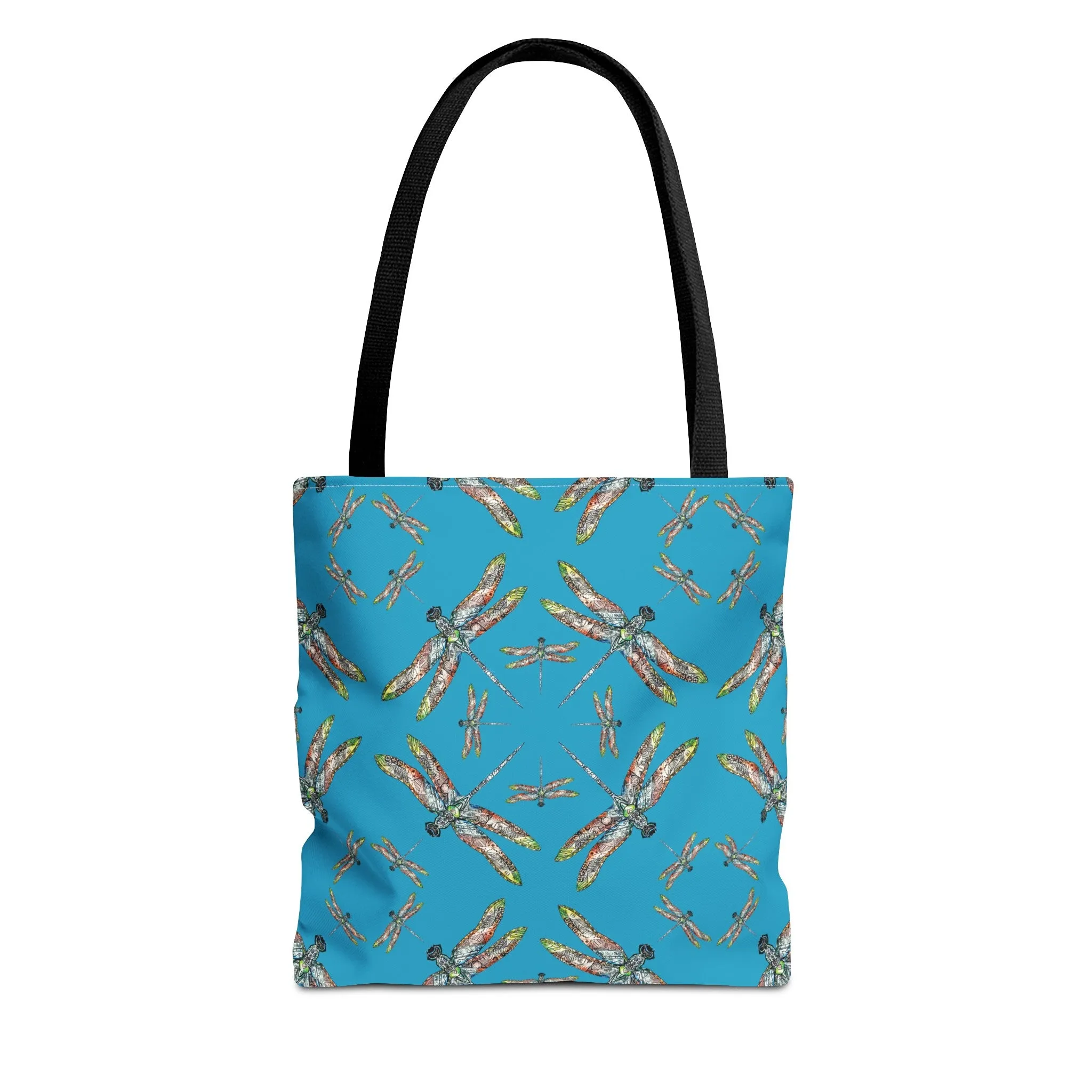 Dragonfly Tote Bag, Turquoise color, Shoulder bag, Powwow tote, Carry all