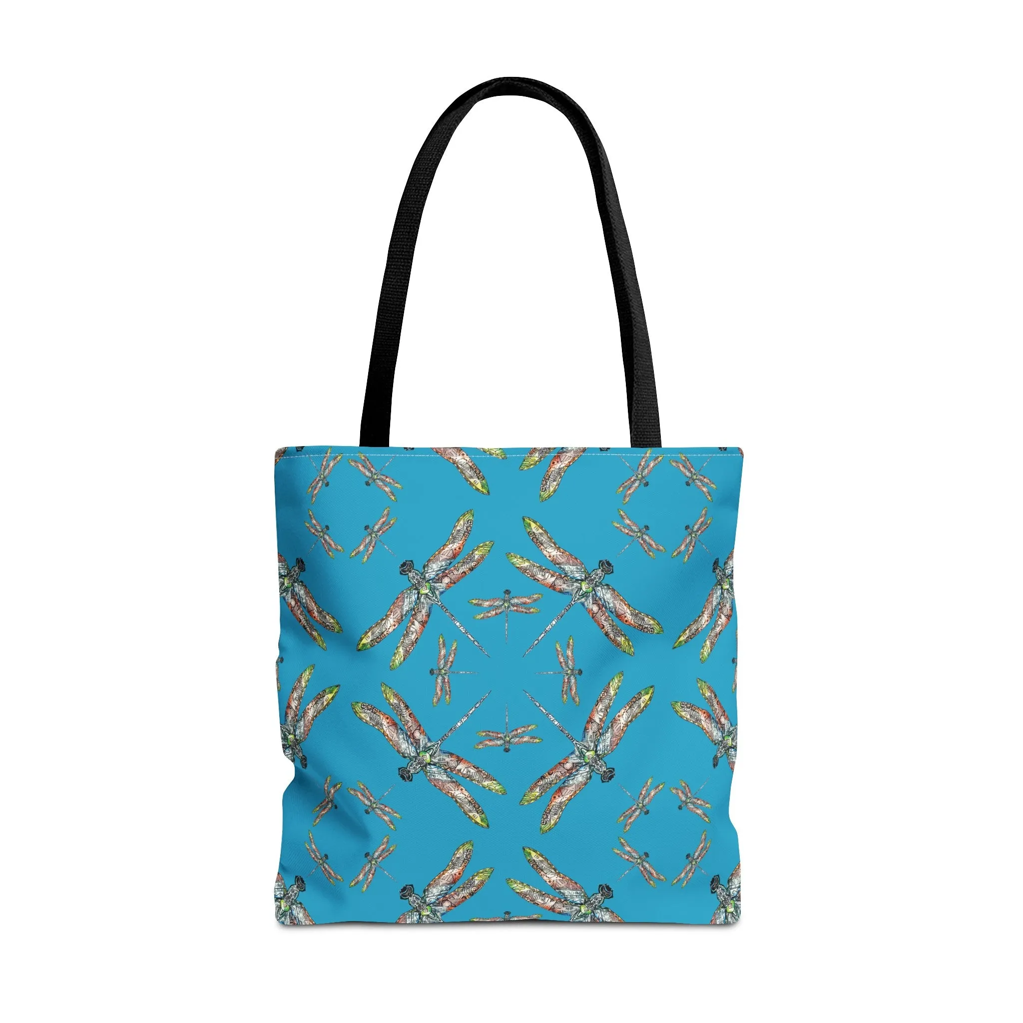 Dragonfly Tote Bag, Turquoise color, Shoulder bag, Powwow tote, Carry all