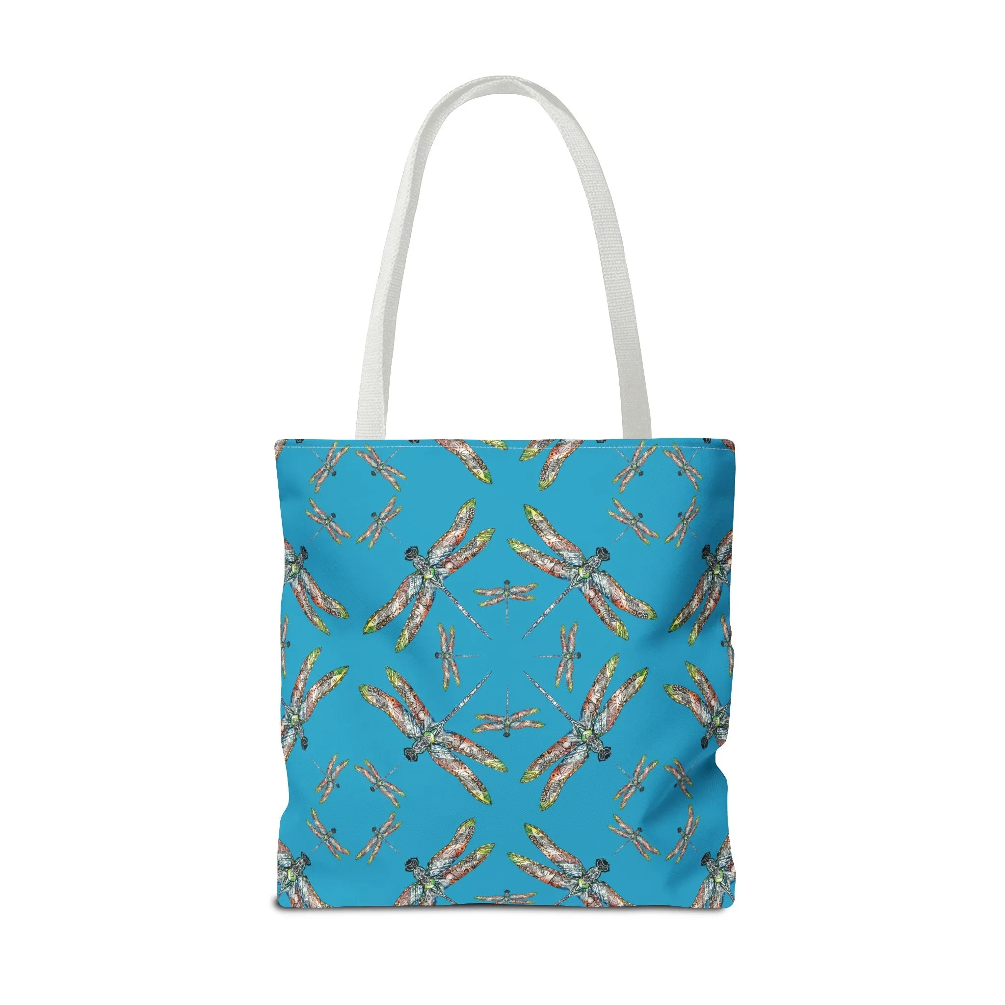 Dragonfly Tote Bag, Turquoise color, Shoulder bag, Powwow tote, Carry all
