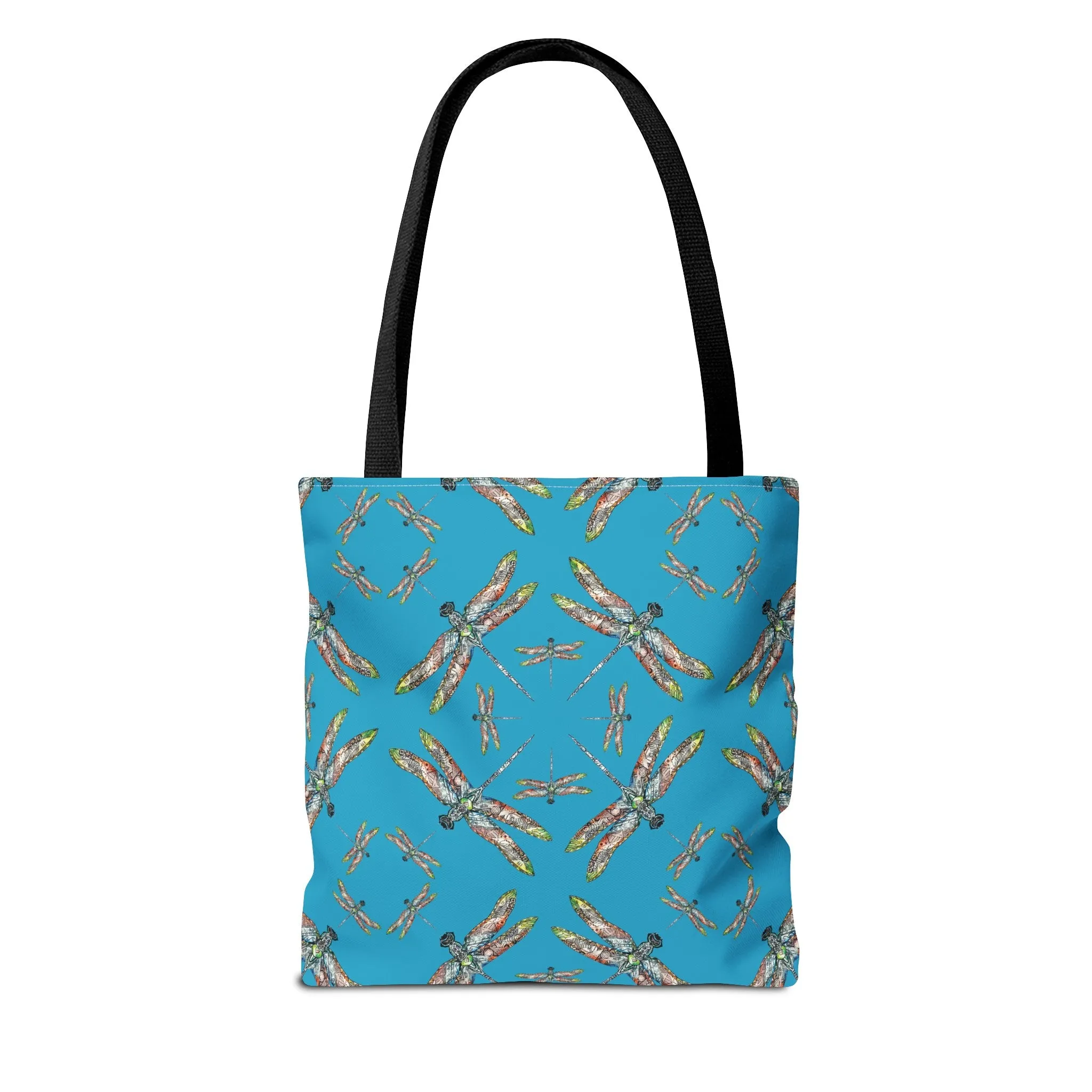 Dragonfly Tote Bag, Turquoise color, Shoulder bag, Powwow tote, Carry all